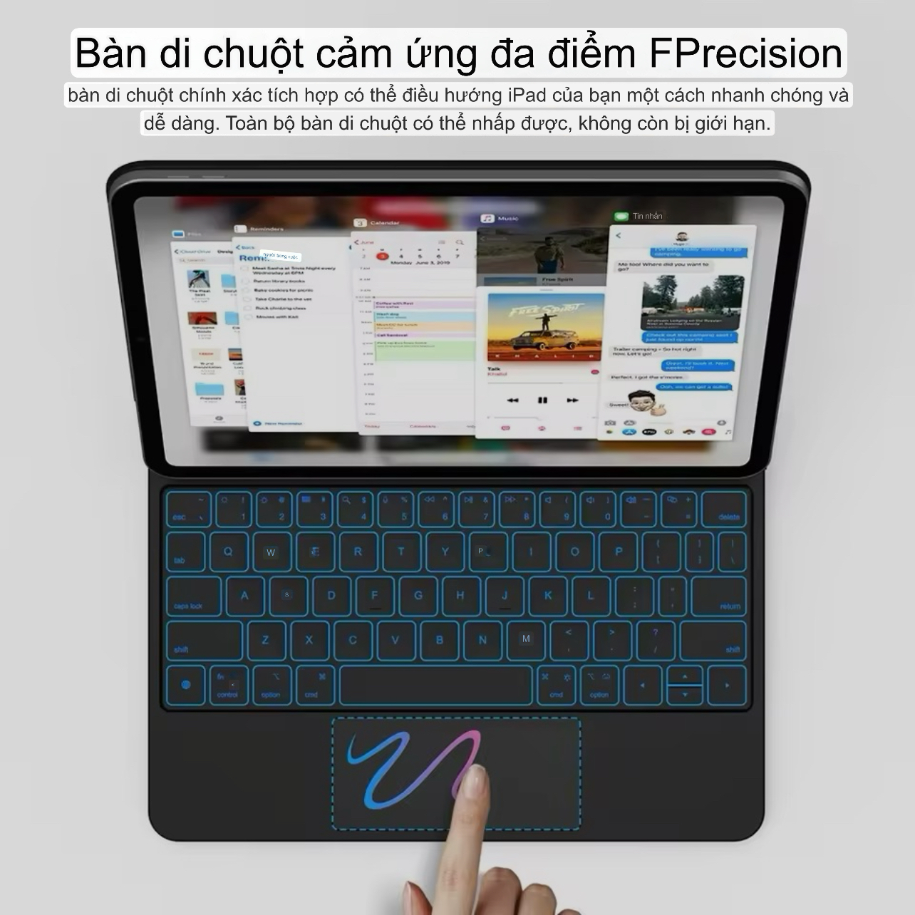 Bàn Phím iPad GOOJODOQ mặt lưng nam châm