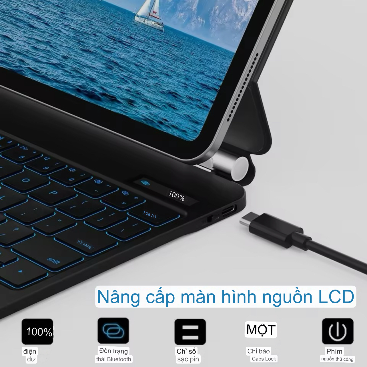 Bàn Phím iPad GOOJODOQ mặt lưng nam châm