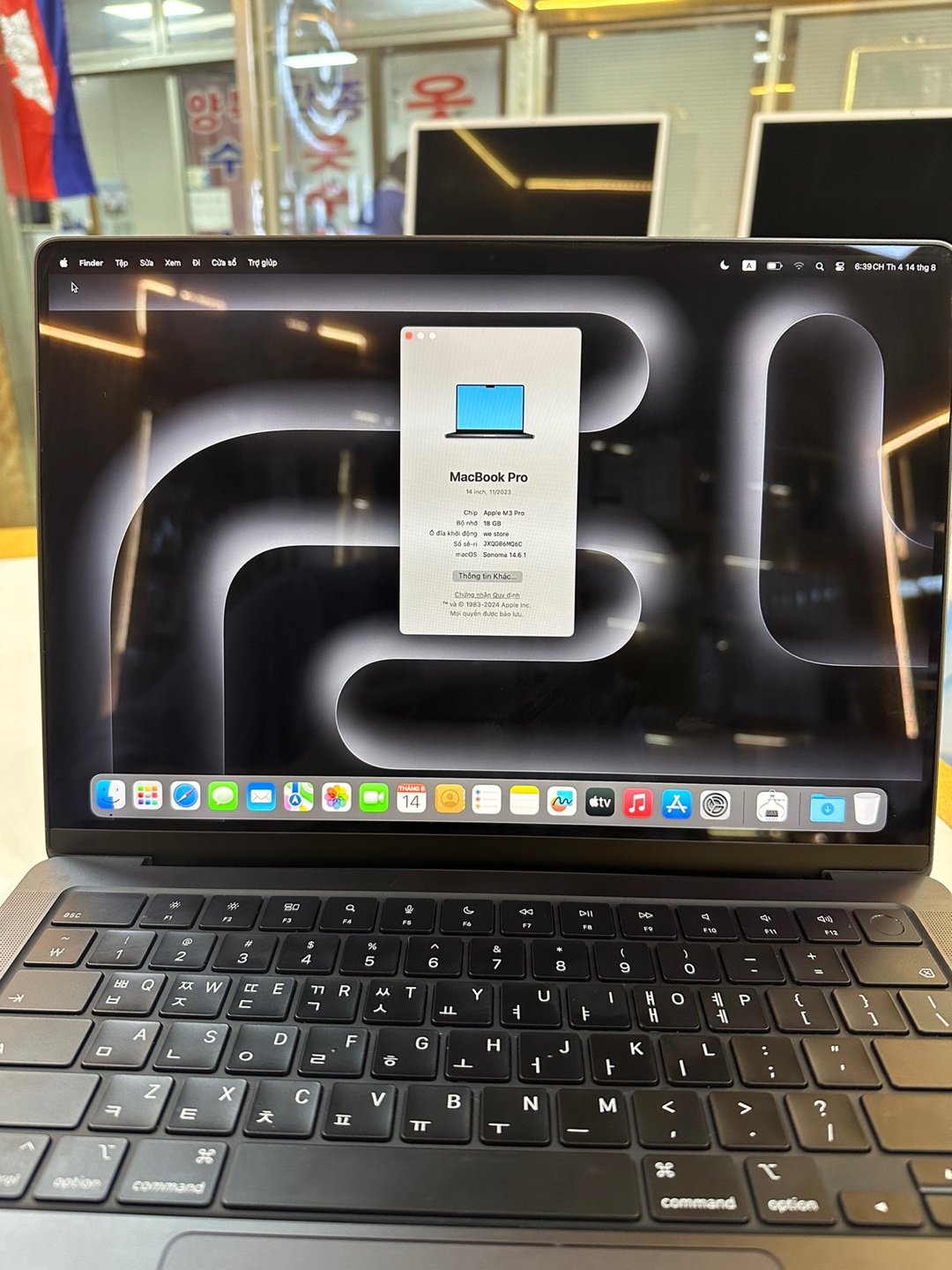 macbook m3pro14 black 18/512GB 100%