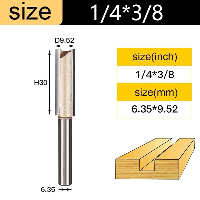 Mũi soi gỗ thẳng CNC lấy nền, Mũi phay gỗ TIDEWAY cốt 6.3mm và 12.7mm sử dụng cho máy phay, máy cắt CNC