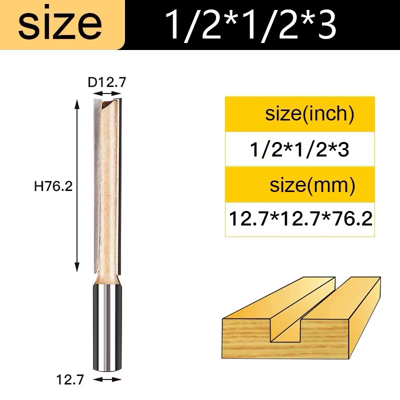 Mũi soi gỗ thẳng CNC lấy nền, Mũi phay gỗ TIDEWAY cốt 6.3mm và 12.7mm sử dụng cho máy phay, máy cắt CNC