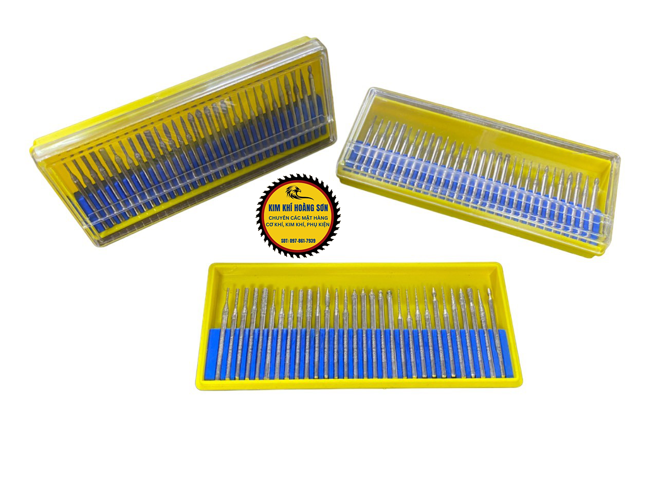 Bộ 30 Mũi Mài Điêu Khắc YONG FONG Cán 3mm, Mũi Mài Khắc Đầu Phủ Kim Cương Dùng Cho Máy Mini Cầm Tay