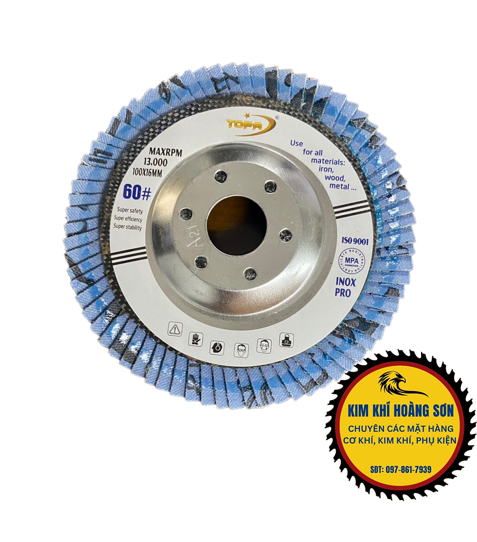 Đĩa nhám xếp TOPA chính hãng kích thước 100x16mm mài mòn, đánh bóng các mối hàn kim loại, gỗ đá