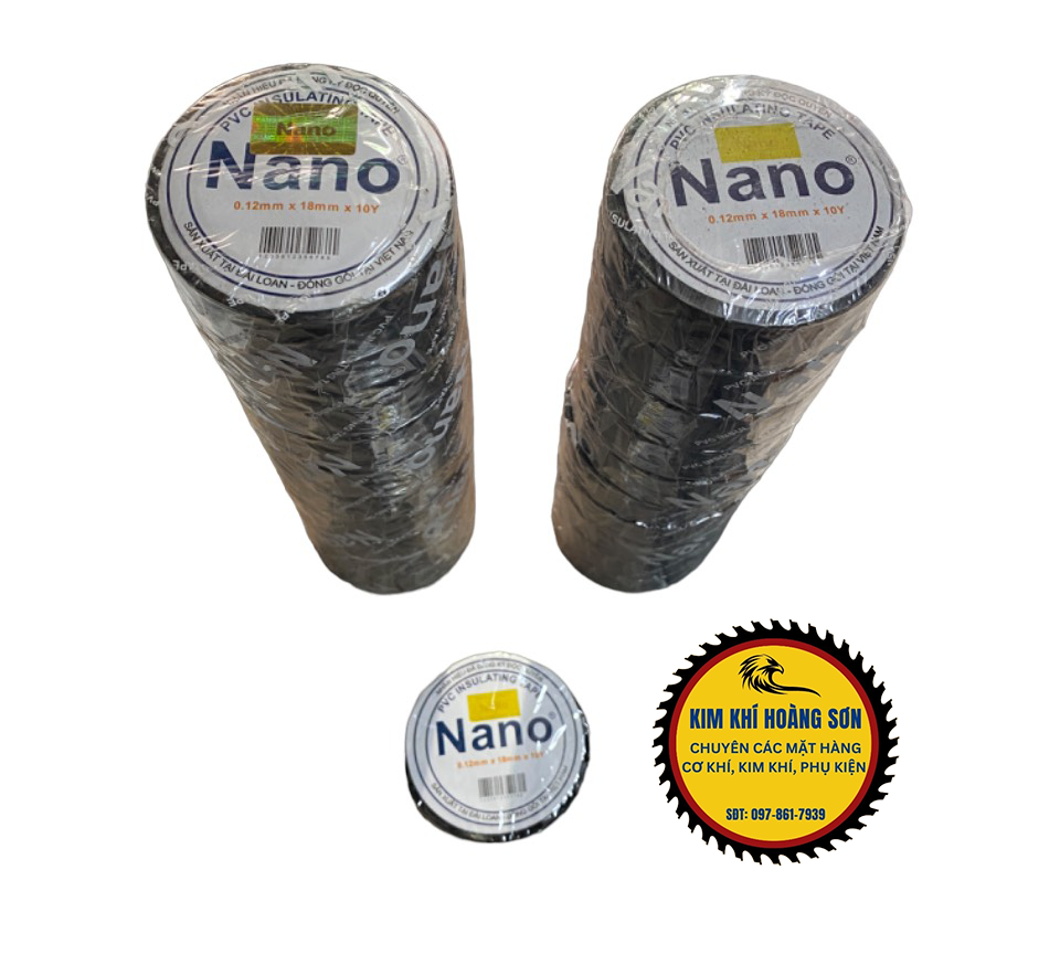 Băng Keo Điện, Băng Dính Điện Nano PVC Đài Loan Kích Thước 0.12mm x 18mm x 10 yard Hàng Chính Hãng