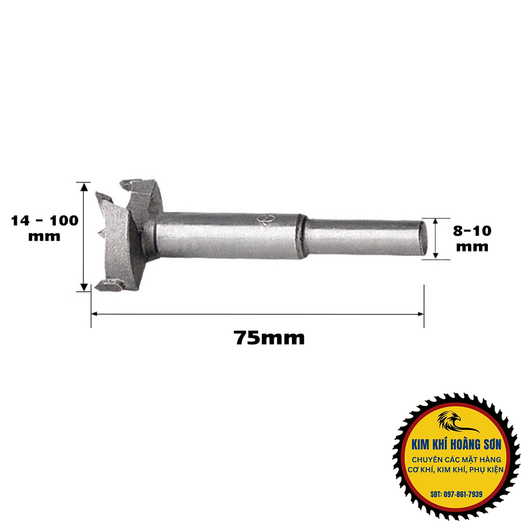 Mũi khoan khoét gỗ lỗ tròn vỏ đỏ Φ36 - Φ100mm chịu nhiệt tốt, hợp kim thép cao cấp chịu mài mòn tốt