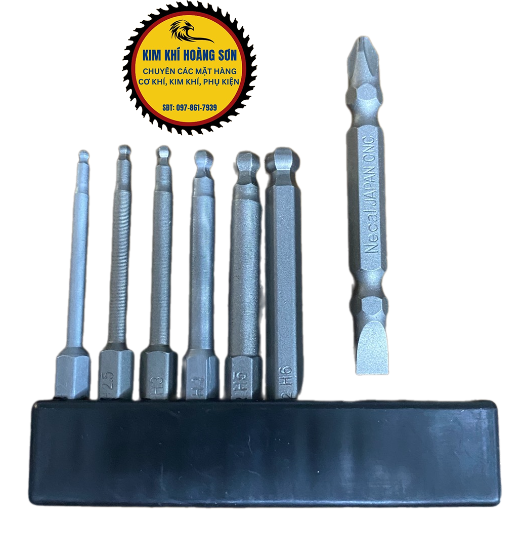 Bộ Mũi Lục Giác, Lục Bông (Bi), Hoa Thị, Vít Bake từ tính dài 65mm/100mm - Chuôi lục giác 6.35mm
