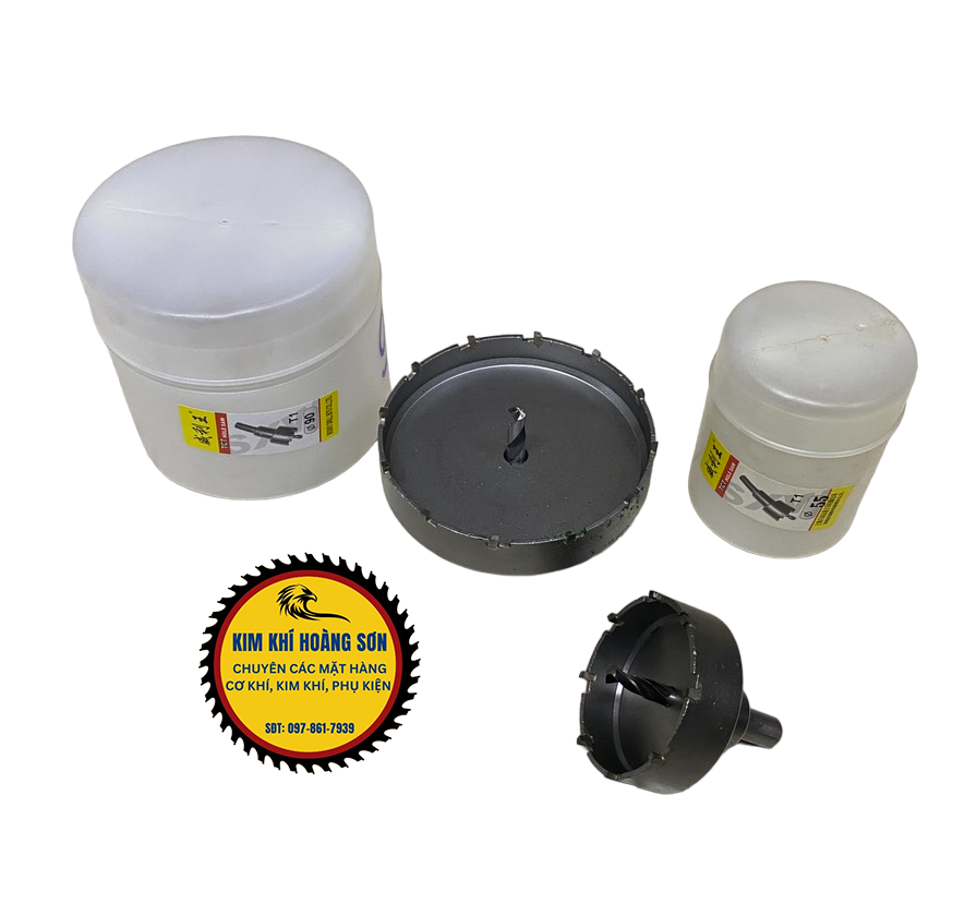 Mũi khoan khoét sắt lỗ tròn đầu hợp kim TCT vỏ trắng đường kính từ 36mm - 100mm chịu nhiệt tốt