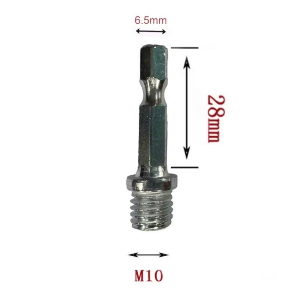 Đầu chuyển máy khoan thành máy cắt mài ti gắn đĩa chà nhám chuôi tròn 8mm, lục giác 6.3mm M10 - M14
