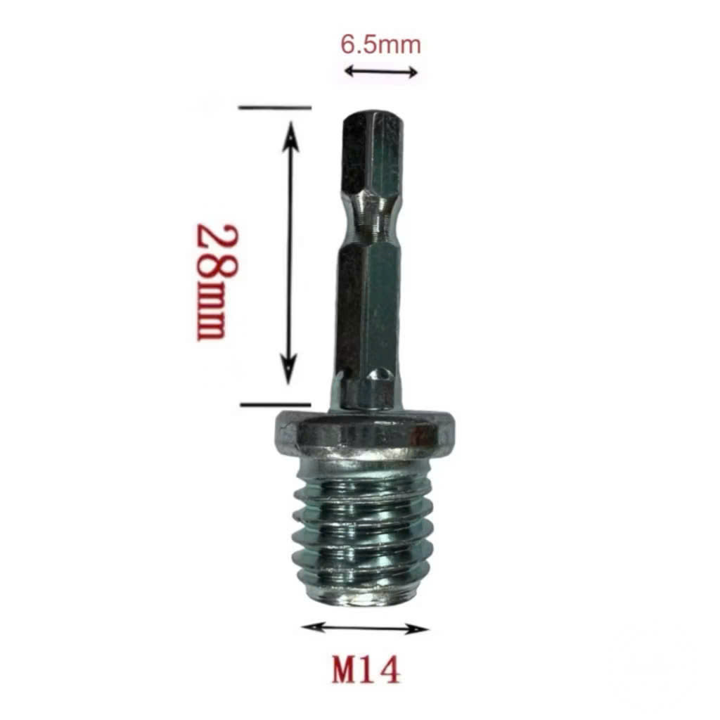Đầu chuyển máy khoan thành máy cắt mài ti gắn đĩa chà nhám chuôi tròn 8mm, lục giác 6.3mm M10 - M14