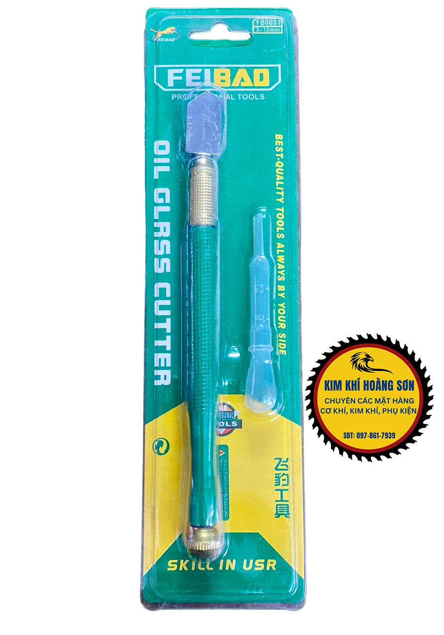 Dao cắt kính FEIBAO 185mm cao cấp, thân đồng cắt kính dày từ 3mm - 15mm, thiết kế nhỏ gọn, lưỡi dao sắc bén