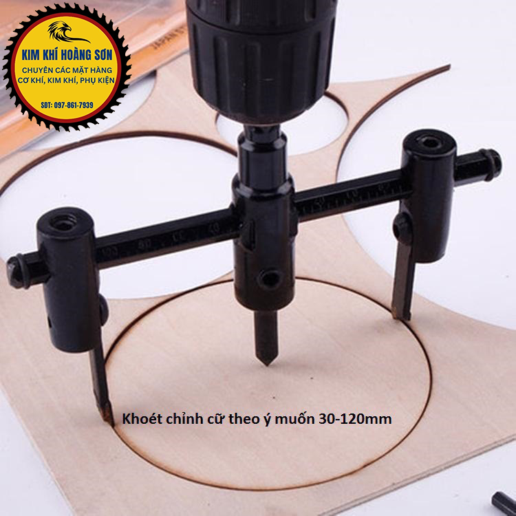 Mũi khoét lỗ tròn thạch cao, khoan khoét gỗ điều chỉnh linh hoạt chất liệu thép hợp kim độ bền cao
