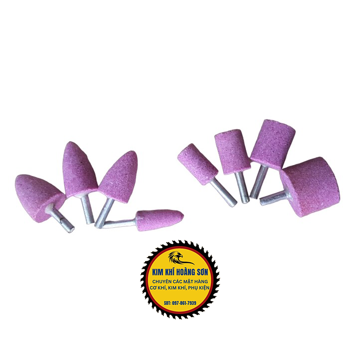Mũi đá mài, đầu đá mài hình trụ, hình nón, hình tròn đường kính trục 6mm lắp máy khoan cầm tay