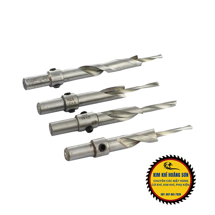 Mũi khoan gỗ 2 tầng có đầu nhọn định tâm chiều dài 70/100mm lắp máy khoan đầu kẹp chuôi 10mm