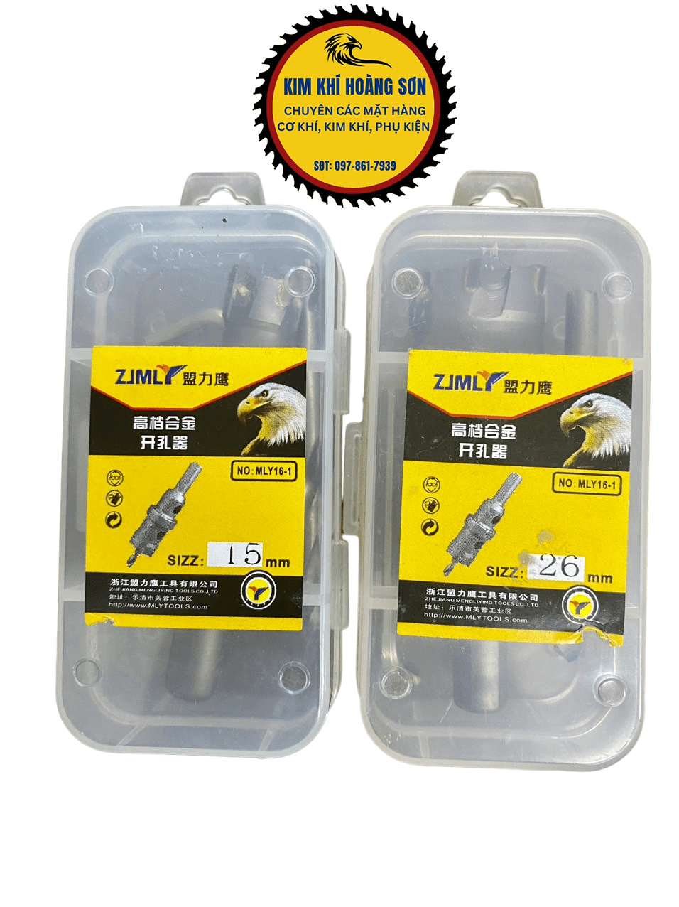 Mũi khoét inox khoan lỗ tròn cao cấp đầu hợp kim ZJMLY 15mm - 35mm, Mũi khoan inox, sắt cao cấp TCT