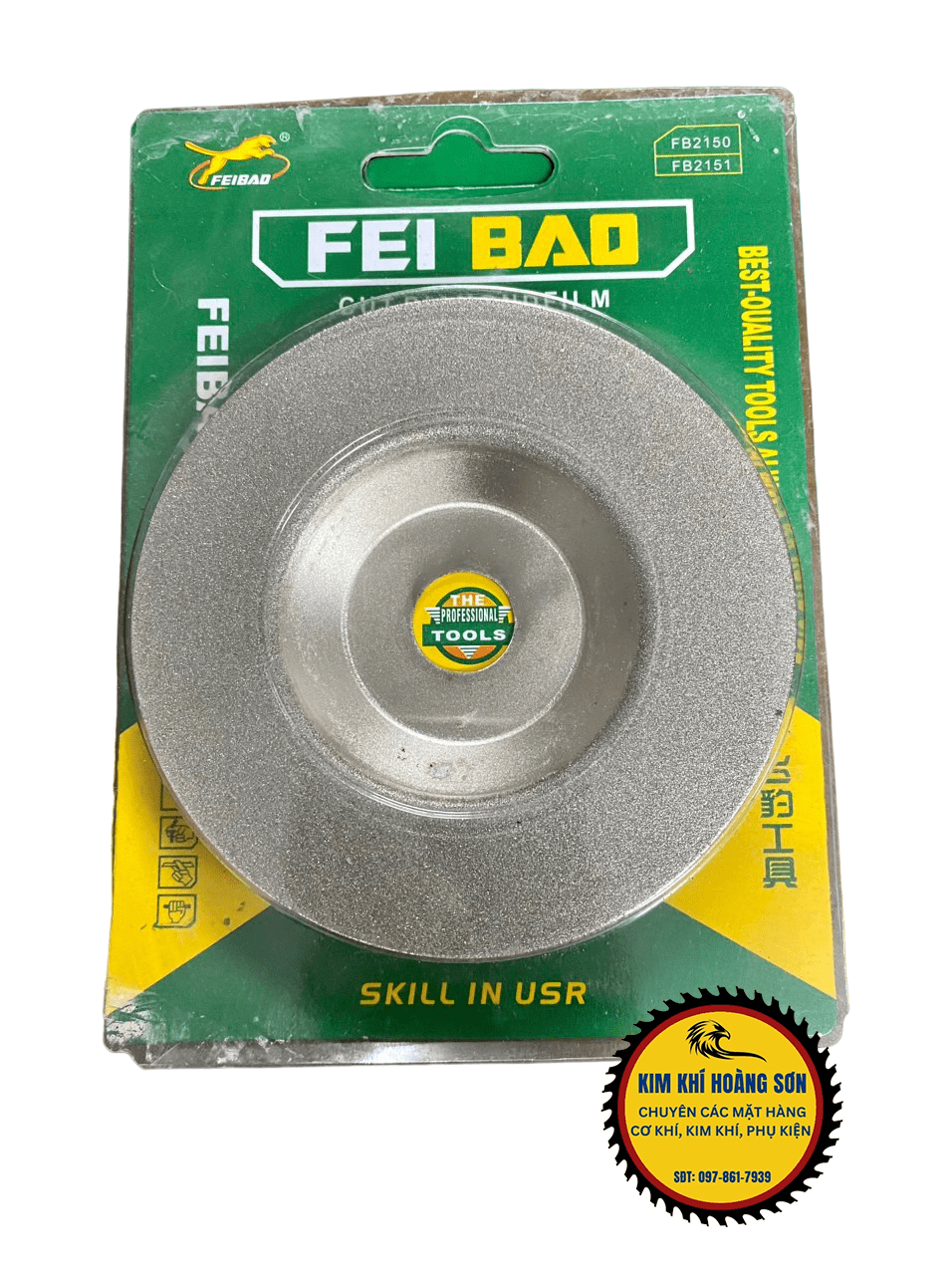 Đá mài kính đỏ, xanh FEIBAO đường kính 100mm, Lưỡi mài kim cương, đá, gạch lỗ trục 20mm đa năng