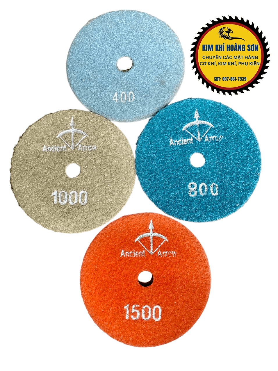 Đĩa đánh bóng đá, bê tông đường kính 100mm, Nỉ số đánh bóng dày 3mm độ mịn 50 đến 2000 chuyên dụng