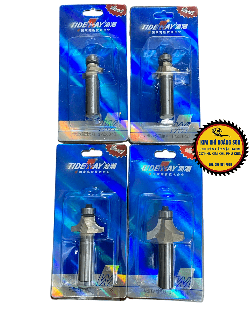Mũi phay gỗ bo lõm R mũi soi lồi gỗ có bi Tideway cao cấp cốt to 12.7mm lắp máy cầm tay và trục đứng