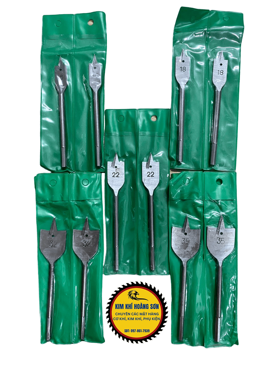 Mũi khoan gỗ đuôi cá chuôi lục giác 6.35mm, Mũi khoét gỗ có đầu định tâm dài 150mm hợp kim siêu bền
