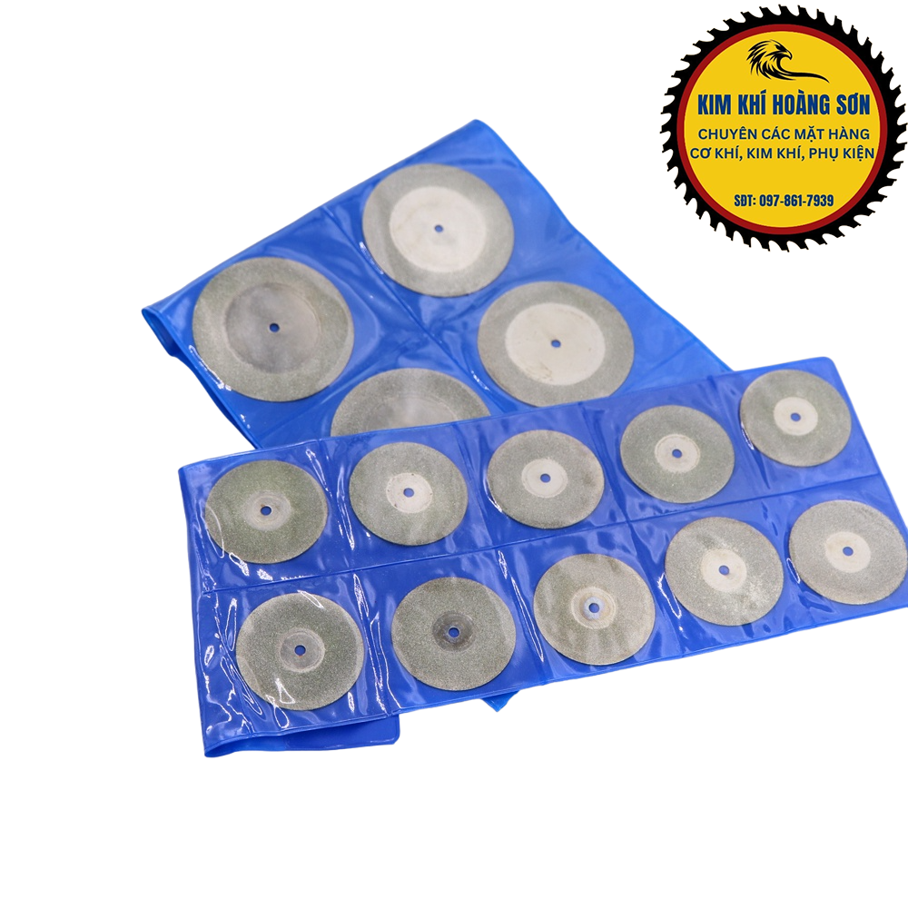 Bộ 10 Lưỡi Cắt Mini Đa Năng Đường Kính 30-60mm Kèm 2 Trục Gắn Máy - Chuyên Cắt Ngọc,Đá,Thủy Tinh,Gỗ,Nhựa,...
