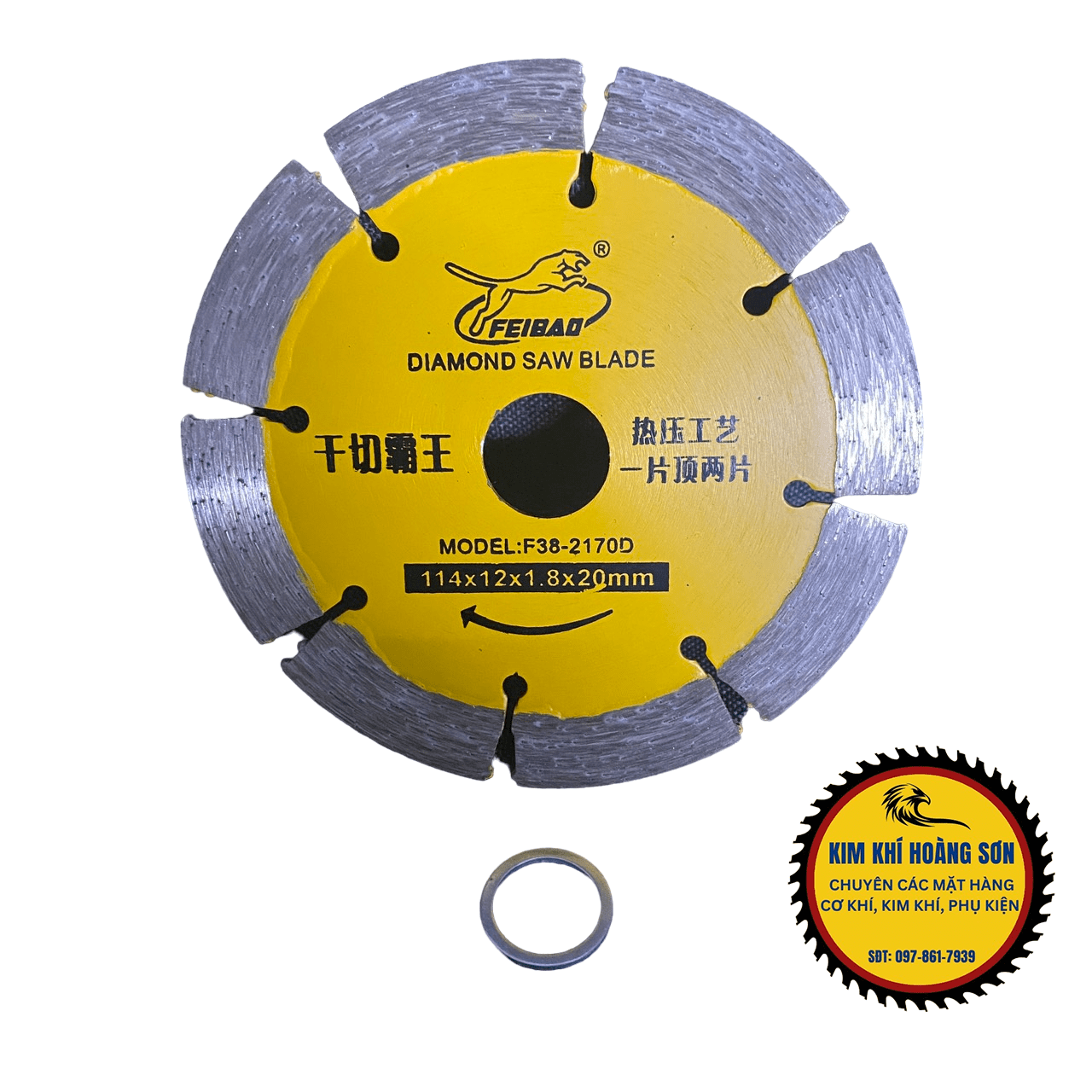 Lưỡi cắt gạch men sứ kính chuyên dụng FEIBAO 114x12x1.8x20mm hợp kim cao cấp chịu nhiệt, mài mòn tốt