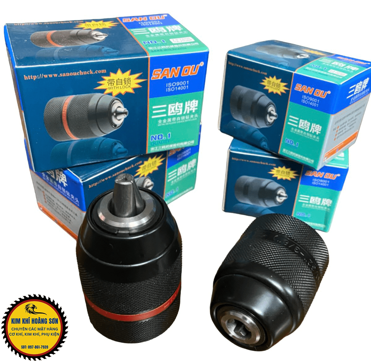 Đầu kẹp mũi khoan AutoLock bằng kim loại 10mm - 13mm San Ou - Đầu khoan thay thế hàng cao cấp