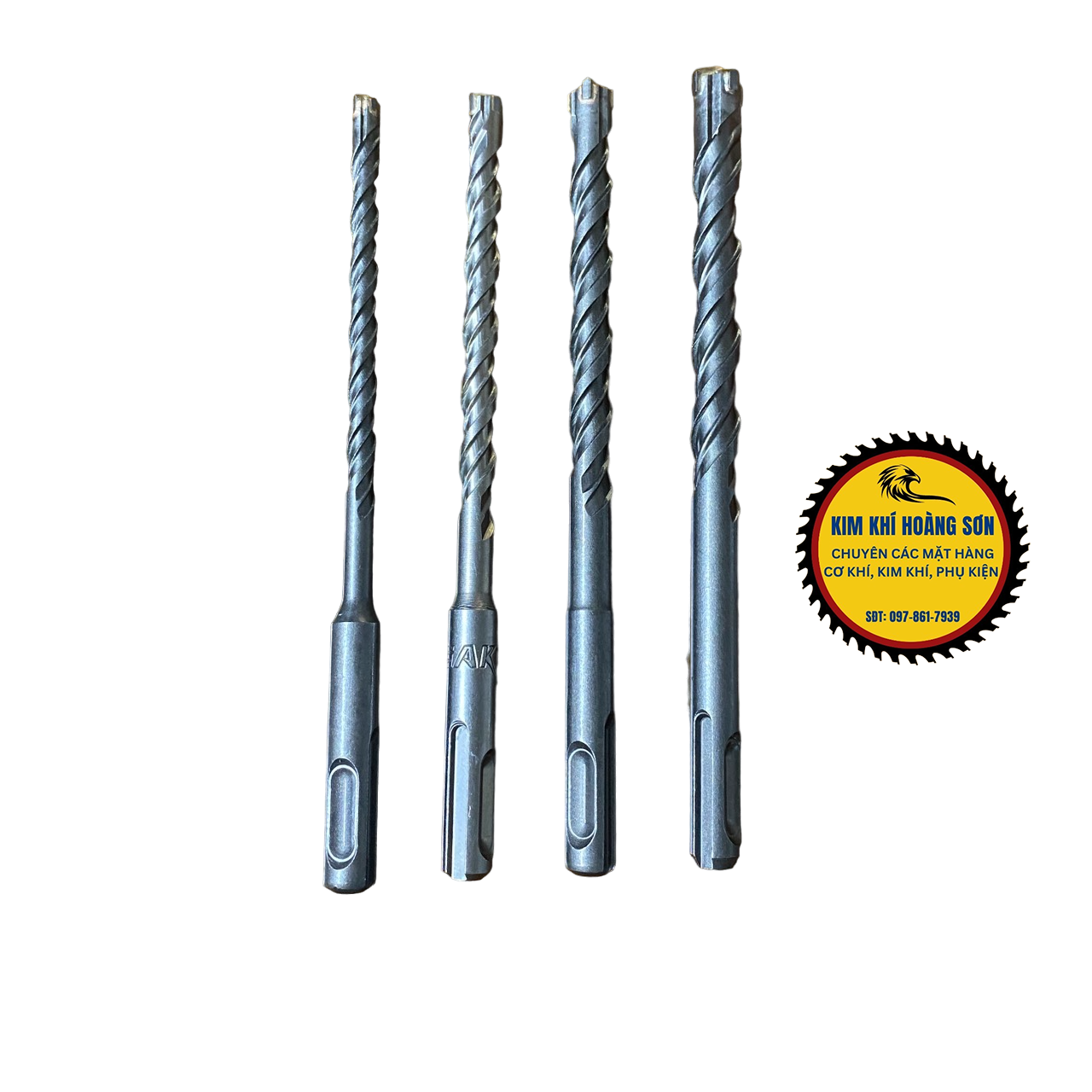 Mũi khoan bê tông tường 4 cạnh kích thước 6 - 12mm x 160mm, Mũi khoan bê tông 4 chấu phủ titanium chịu lực tốt