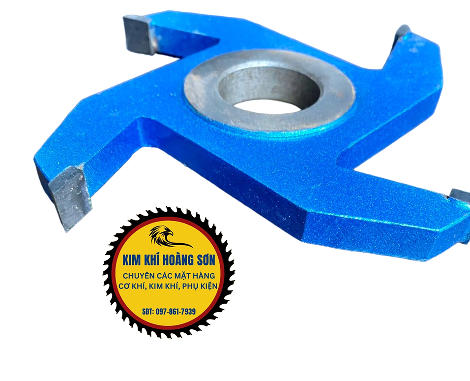 Mũi dao phay gỗ Tupie thẳng 120mm cuốc vuông 4 - 6 cánh lỗ trục 25mm hợp kim cao cấp chuyên dụng