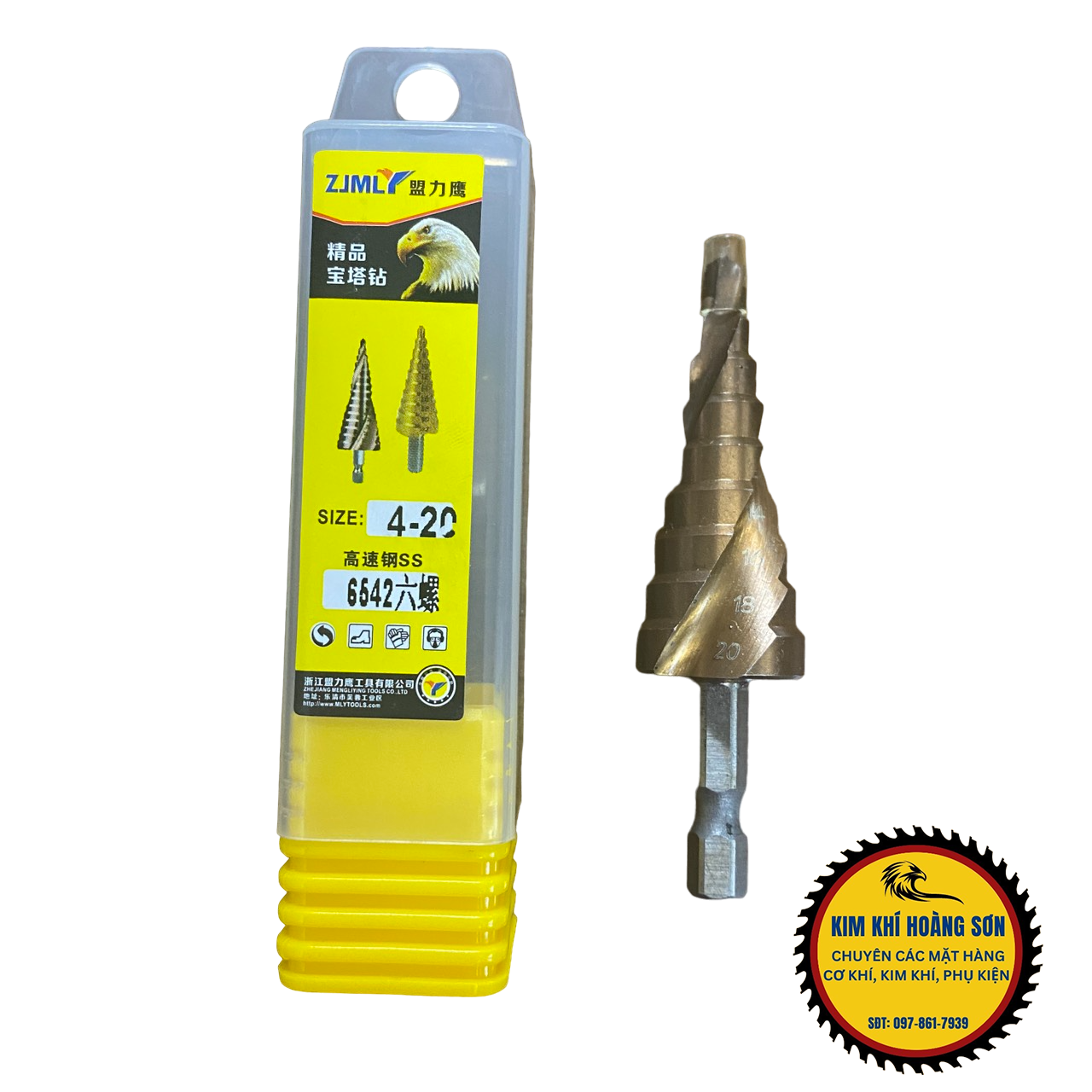 Mũi khoan tháp bước phủ thép HSS cao cấp 4-32mm khoan đa năng chuôi lục giác khoét lỗ sắt gỗ nhựa