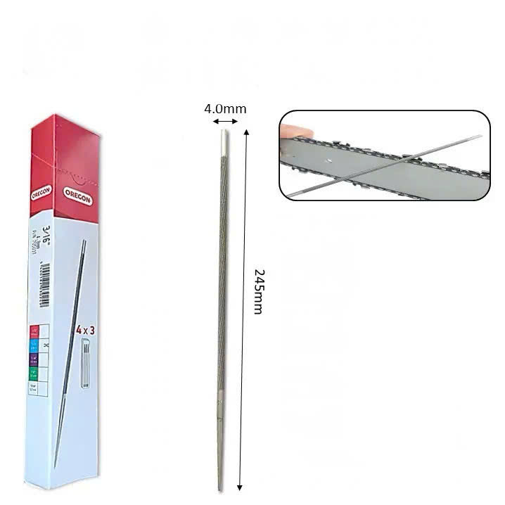 Dũa xích máy cưa Oregon thép cacbon kích thước 4 - 4.8 - 5.5 x 250mm có độ cứng cao chịu nhiệt tốt