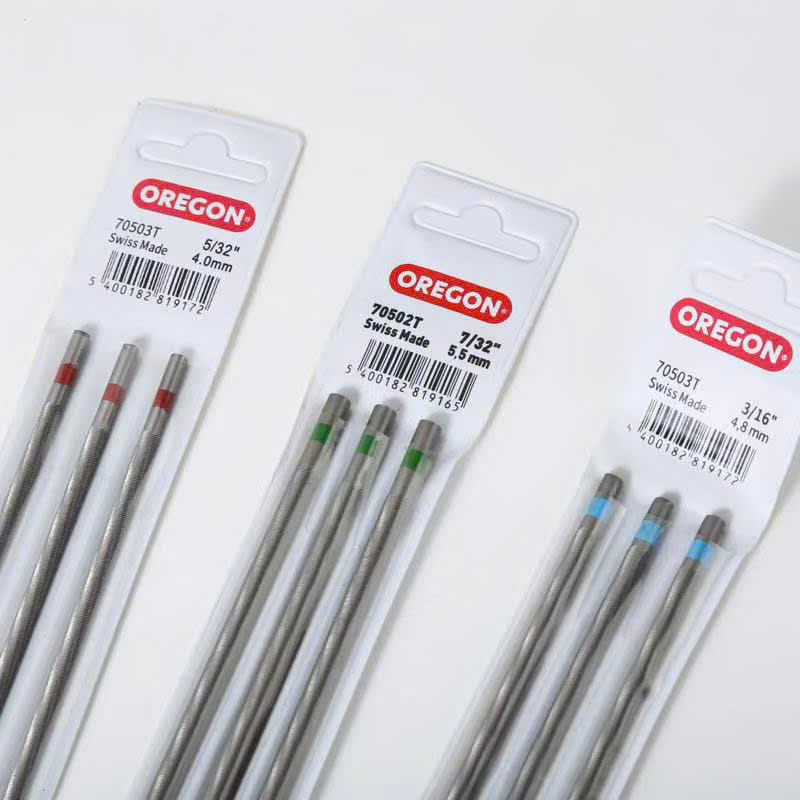 Dũa xích máy cưa Oregon thép cacbon kích thước 4 - 4.8 - 5.5 x 250mm có độ cứng cao chịu nhiệt tốt