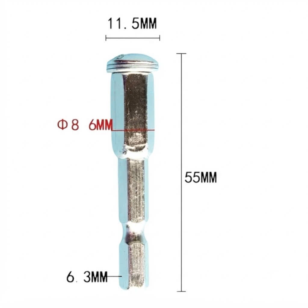Đầu nối chuôi lục giác 6.35mm, trục chuyển đổi máy khoan pin thành máy cắt gỗ, nhựa dài 55mm