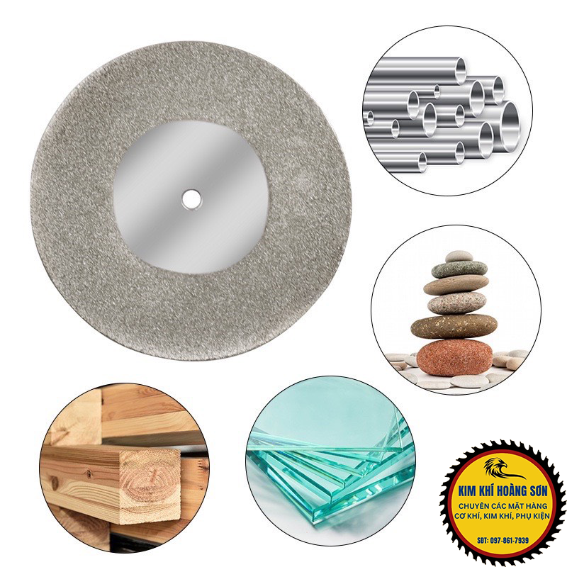 Bộ 10 Lưỡi Cắt Mini Đa Năng Đường Kính 30-60mm Kèm 2 Trục Gắn Máy - Chuyên Cắt Ngọc,Đá,Thủy Tinh,Gỗ,Nhựa,...