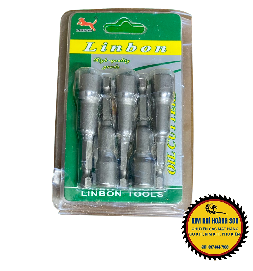 Đầu chụp bulong, Đầu bắn vít tôn 8mm dài, ngắn chuôi lục giác 6.35mm có nam châm cố định, thông dụng