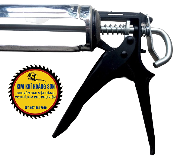 Súng bắn keo silicone bằng inox chính hãng, Súng bơm keo silicone màu đen chuyên dụng chắc chắn