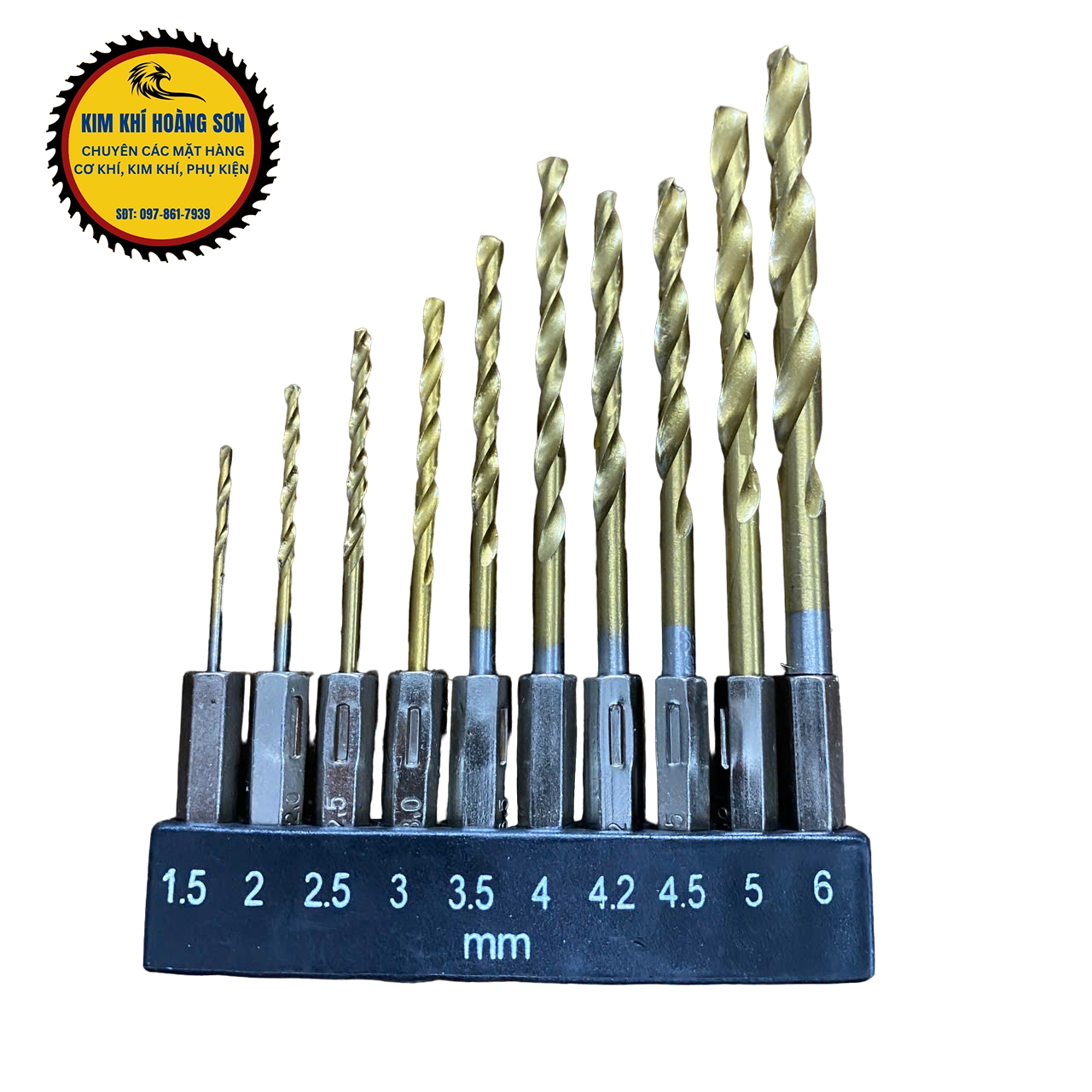 Bộ 10 Mũi Khoan Thép Hss Chuôi Lục Giác Đường Kính Từ 1.5 - 6mm Khoan Kim Loại, Sắt, Nhôm, Gỗ, Nhựa
