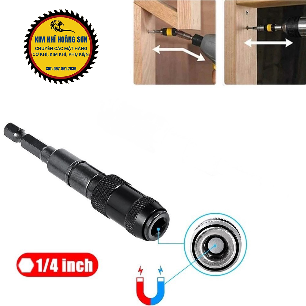 Đầu Lục Giác Nối Dài Chuyển Hướng Bắn Vít Góc 20 Độ Có Nam Châm Từ Tính 1/4" Tháo Lắp Nhanh Tiện Lợi