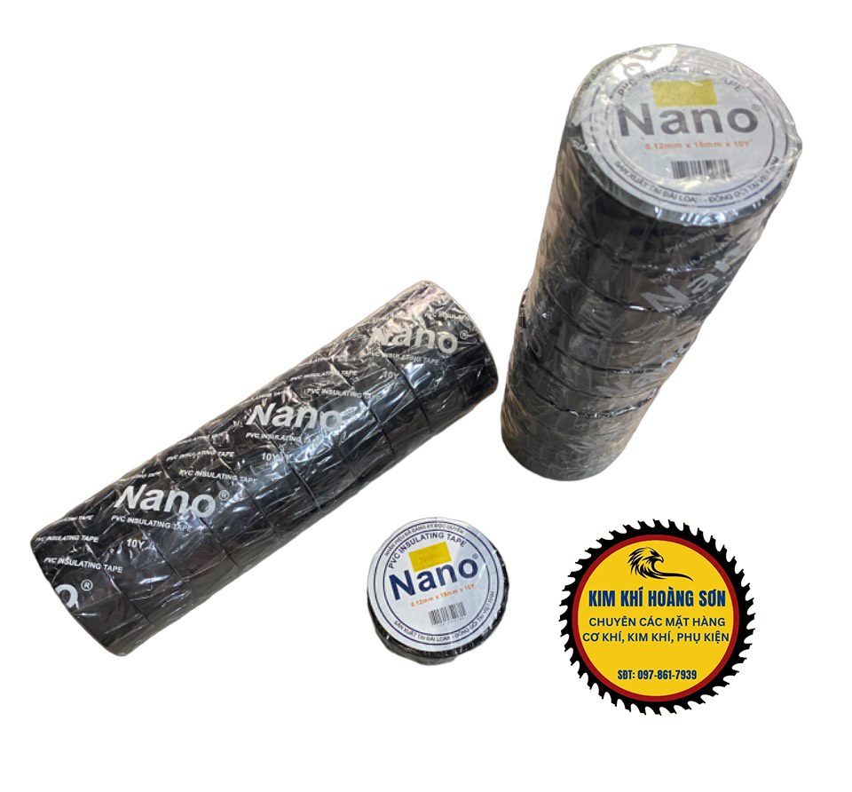 Băng Keo Điện, Băng Dính Điện Nano PVC Đài Loan Kích Thước 0.12mm x 18mm x 10 yard Hàng Chính Hãng