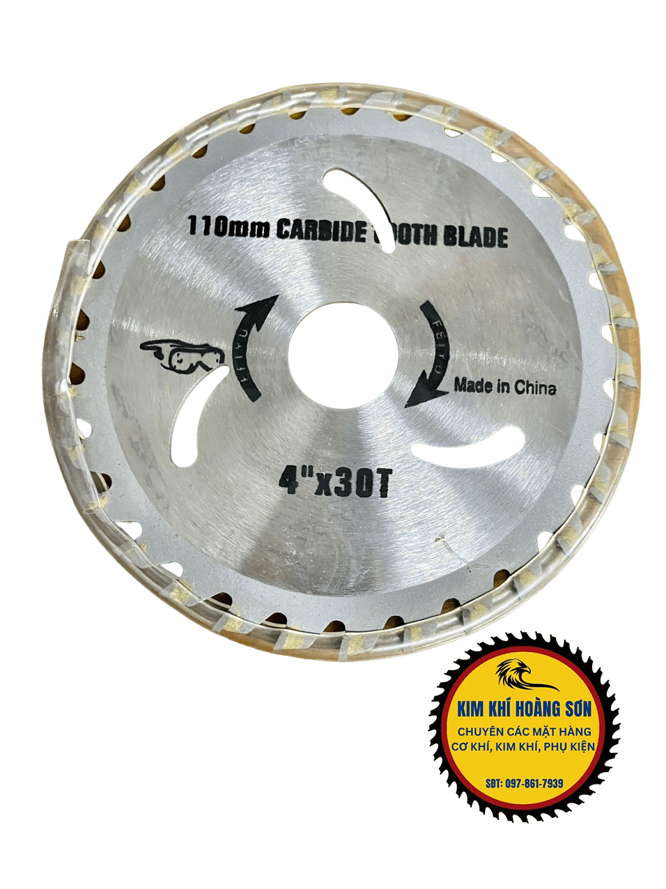 Lưỡi cắt gỗ hợp kim hộp giấy 110mm x 20mm x 30T, chất liệu thép hợp kim cao cấp chịu mài mòn, thích hợp máy cưa cầm tay