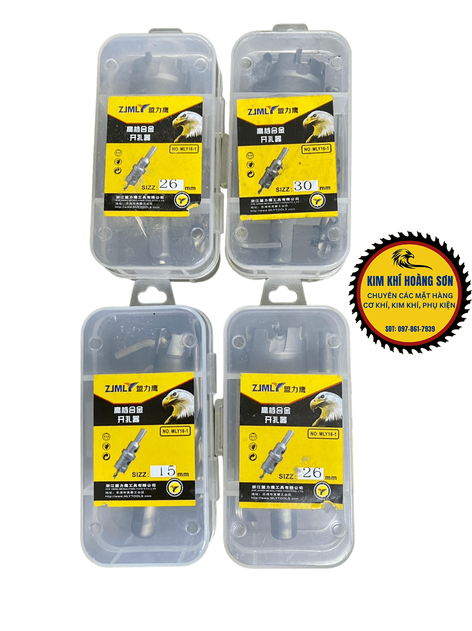 Mũi khoét inox khoan lỗ tròn cao cấp đầu hợp kim ZJMLY 15mm - 35mm, Mũi khoan inox, sắt cao cấp TCT
