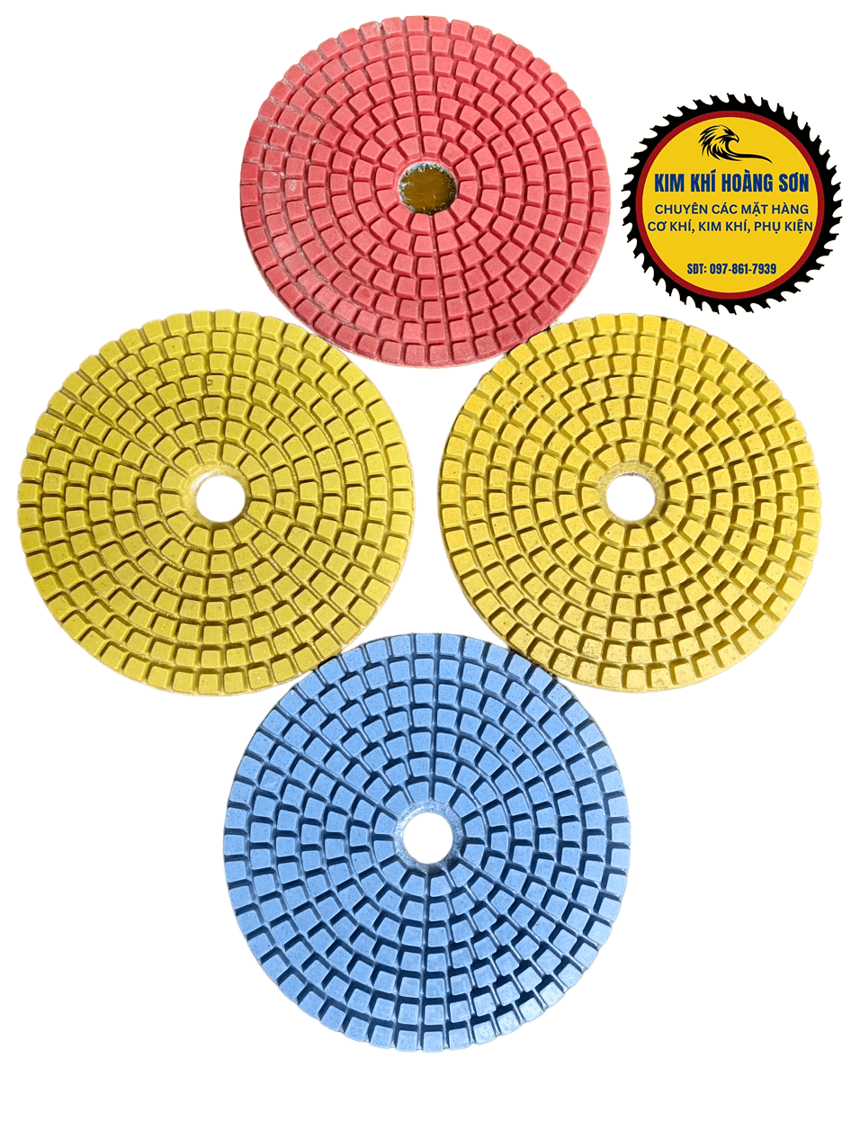 Đĩa đánh bóng đá, bê tông đường kính 100mm, Nỉ số đánh bóng dày 3mm độ mịn 50 đến 2000 chuyên dụng