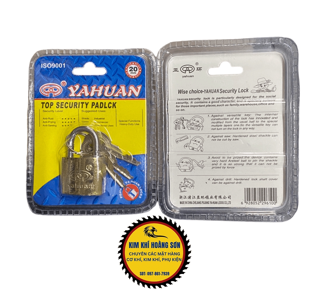 Ổ khoá bấm vali mini Ya Huan loại tốt bằng đồng thau kích thước 20mm nhỏ gọn, siêu bền, an toàn chắc chắn