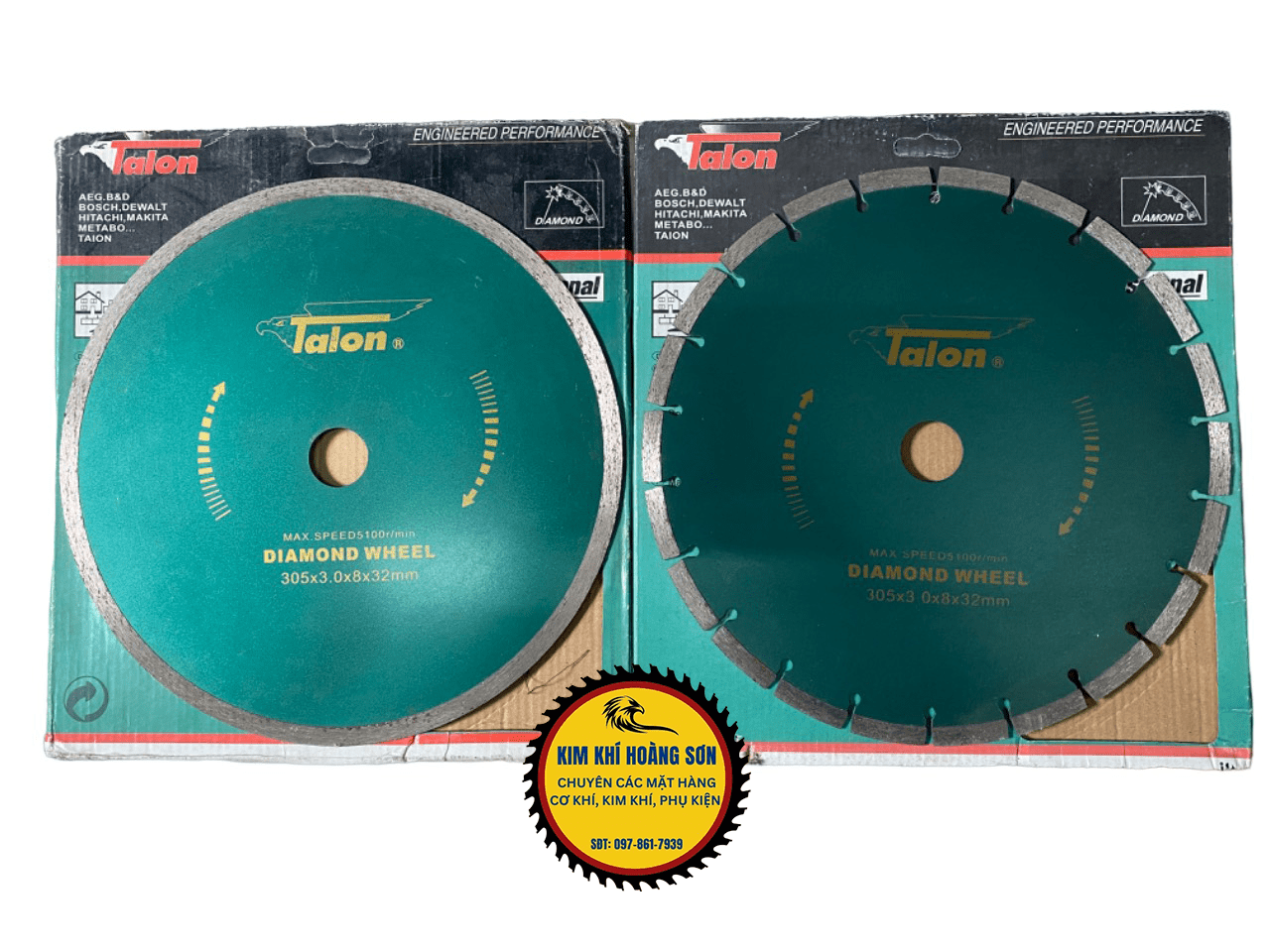 Lưỡi Cắt Gạch, Bê Tông, Đá Thương Hiệu Talon Răng Thưa - Răng Liền Kích thước 305 x 3.0 x 8 x 32 mm Chuyên Dụng