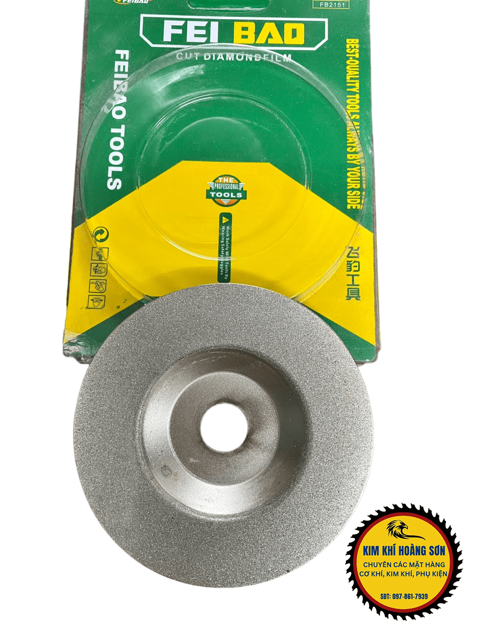 Đá mài kính đỏ, xanh FEIBAO đường kính 100mm, Lưỡi mài kim cương, đá, gạch lỗ trục 20mm đa năng