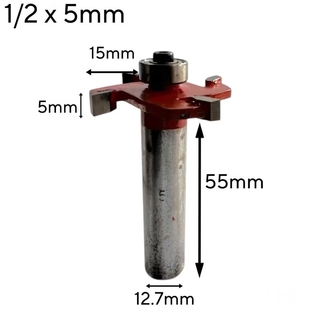Mũi phay gỗ, Mũi soi cuốc 4 cánh có bi cao cấp chân to 12.7mm, hợp kim siêu bền, chịu nhiệt tốt