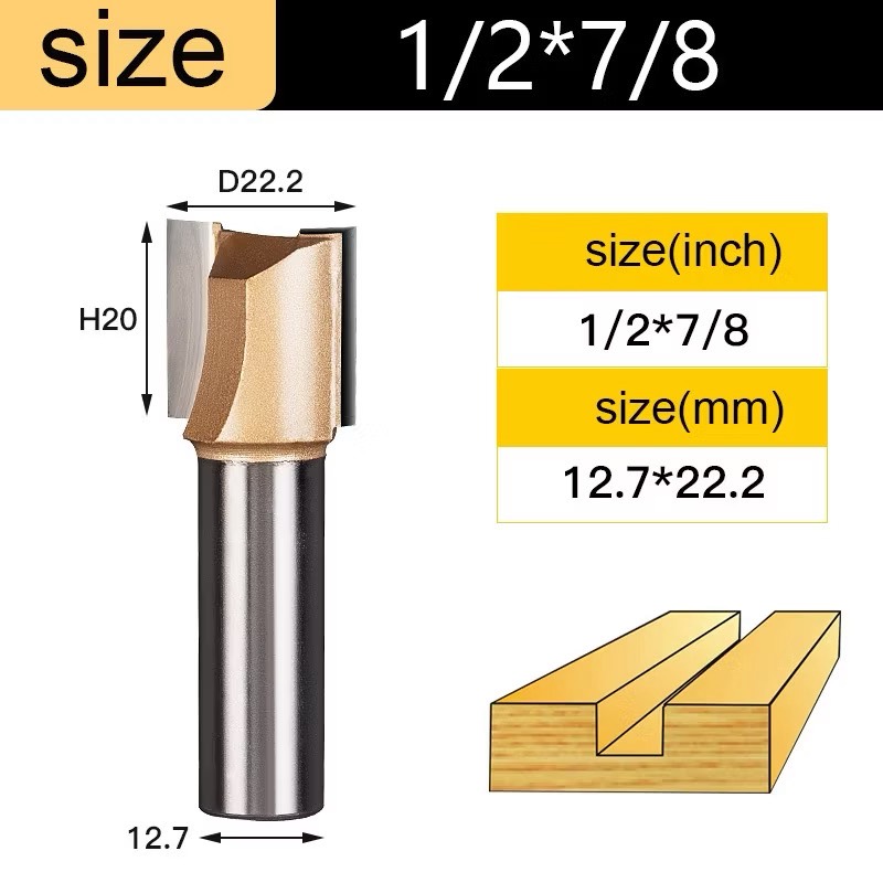 Mũi soi gỗ thẳng CNC lấy nền, Mũi phay gỗ TIDEWAY cốt 6.3mm và 12.7mm sử dụng cho máy phay, máy cắt CNC