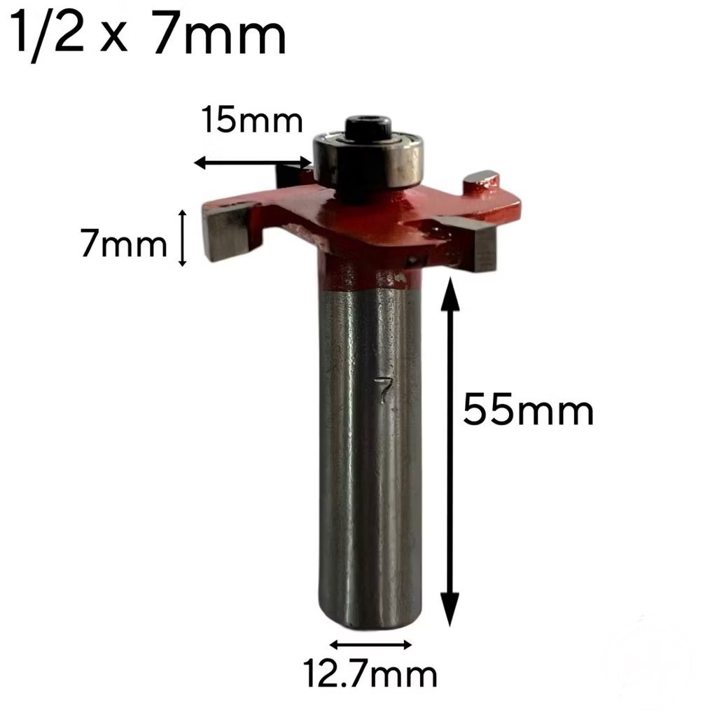 Mũi phay gỗ, Mũi soi cuốc 4 cánh có bi cao cấp chân to 12.7mm, hợp kim siêu bền, chịu nhiệt tốt