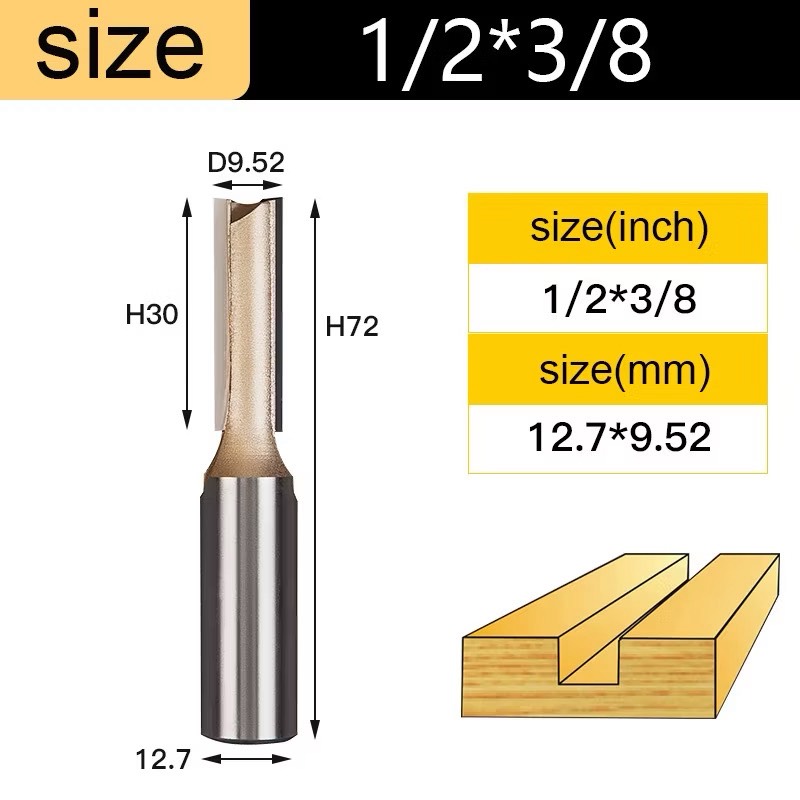 Mũi soi gỗ thẳng CNC lấy nền, Mũi phay gỗ TIDEWAY cốt 6.3mm và 12.7mm sử dụng cho máy phay, máy cắt CNC