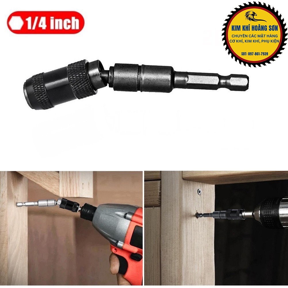 Đầu Lục Giác Nối Dài Chuyển Hướng Bắn Vít Góc 20 Độ Có Nam Châm Từ Tính 1/4" Tháo Lắp Nhanh Tiện Lợi
