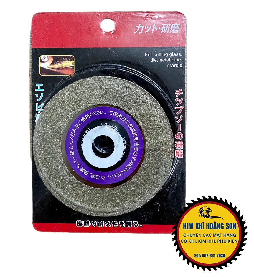 Lưỡi cắt kính FEIBAO 100mm, Đĩa mài kính 2 mặt phủ kim cương lỗ trục 20mm lớp cắt siêu mịn