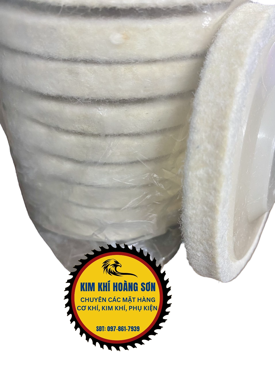 Bánh nỉ đánh bóng inox 100mm lỗ trục 16mm, đánh bóng kim loại, loại bỏ hạt nhám, nốt sần vết xước trên bề mặt